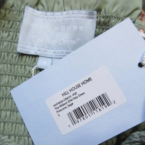 NWT Hill House Ribbon Ellie Nap in Pinecone Sage Chiffon Smocked Midi Dress S - Picture 5 of 6